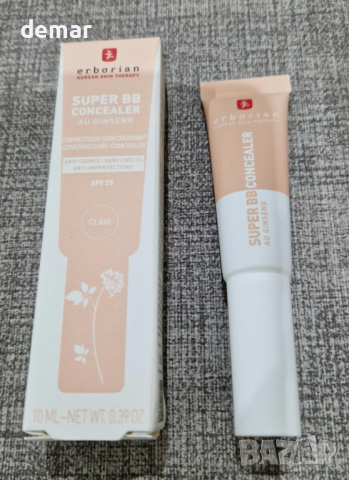 Erborian Super BB CONCEALER Овлажняващ коректор за очи, обогатен с ниацинамид и SPF 25, корейски, снимка 9 - Козметика за лице - 44972712