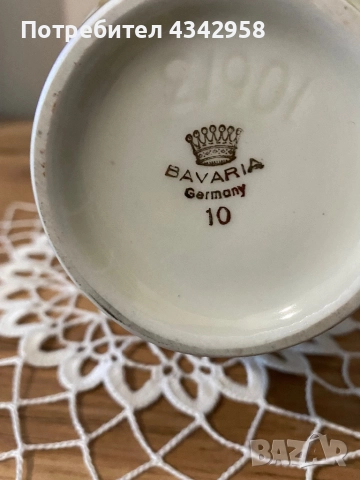 Винтидж порцеланова ваза Bavaria.1950-1960г., снимка 5 - Антикварни и старинни предмети - 52934220