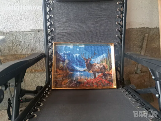 Диамантен гоблен елен-готов и рамкиран, снимка 3 - Гоблени - 50246789
