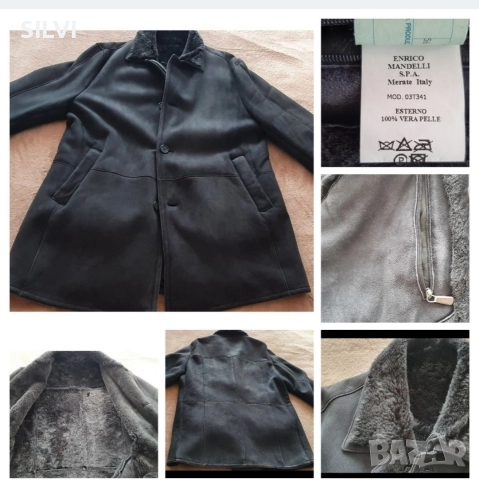 Мъжко дизайнерско палто от естествена агнешка кожа! , снимка 6 - Палта - 52674492