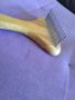 Чесалка бамбукова нова за домашен любимец с метални зъби 172х100мм и зъби 25мм, снимка 3