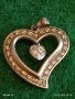 Романтична сребърна висулка във формата на сърце с инкрустирани кристали 31244, снимка 1
