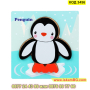 Детски дървен пъзел Пингуи с 3D изглед и размери 14.5 х 15.4 см. - модел 3456 - КОД 3456 