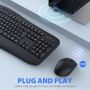Нов Ергономичен Безжичен Комплект Клавиатура и Мишка с USB за PC и Лаптоп, снимка 2