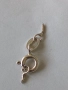 Сребърна карабинка закопчалка 43134, снимка 1