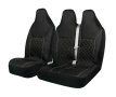 Комплект 2+1 универсална тапицерия за предни седалки на бус - текстил, черна, снимка 1