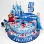 Картонена торта на тема "Елза и Ана от Замръзналото кралство", снимка 2