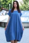Дълга памучна едноцветна рокля 7045, снимка 2