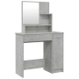 vidaXL Тоалетка с огледало, бетонно сива, 86,5x35x136 см（SKU:802961