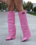 Ботуши на платформа - розова кожа - K-40 , снимка 4