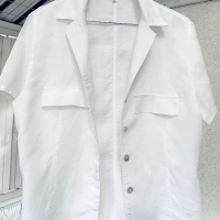 Модерна къса  риза плътен лен ALESSIA LEON, снимка 1 - Ризи - 45071302