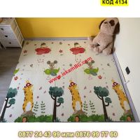 Сгъваемо детско килимче за игра, топлоизолиращо 180x200х1см - Животни в самолет и азбука - КОД 4134, снимка 9 - Други - 45509355