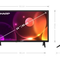 Телевизор, Sharp 24FA2E, 24" LED HD 1366x768, 100 000:1, DVB-T/T2/C/S/S2, Active Motion 100, Speaker, снимка 1 - Телевизори - 45134128