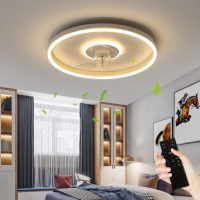 REYDELUZ 50CM Бяла модерна таванна лампа с дистанционно и вентилатор, снимка 1 - Лед осветление - 44952243