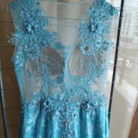 Синя официална рокля  36/38, снимка 2 - Рокли - 45680263