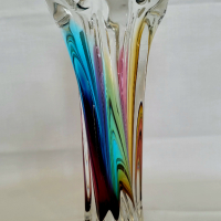 Антикварна кристална ваза Art Glass Sommerso Sanyu Япония , снимка 7 - Други ценни предмети - 45036670