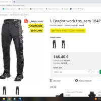 L.Brador 184PB STRETCH Trouser Work Wear размер 48 / M работен панталон с еластична материя W4-113, снимка 2 - Панталони - 45192494
