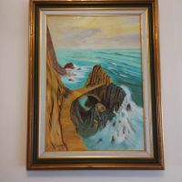Френска картина морски пейзаж, снимка 3 - Картини - 45554464