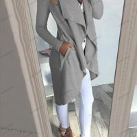 Дамско едноцветно прилепнало сако с ревер, 3цвята , снимка 3 - Сака - 45906271