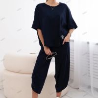 Дамски памучен комплект блуза + панталон, 3цвята , снимка 12 - Комплекти - 45669920