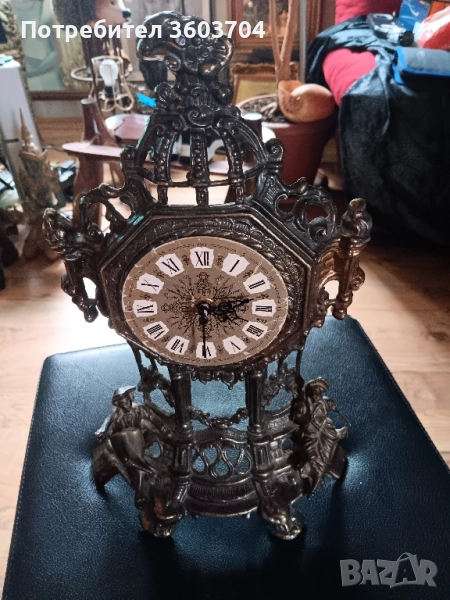 стар метален часовник, снимка 1
