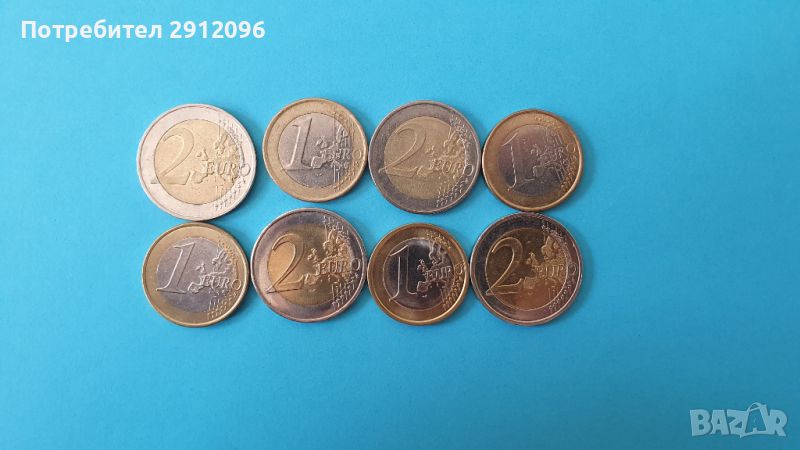 Лот колекция от 1 и 2 евро монети, снимка 1