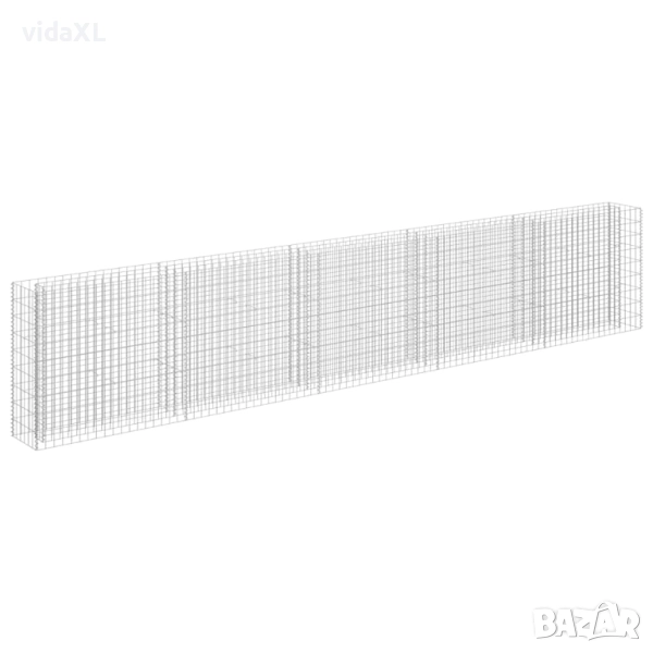 vidaXL Габион повдигната леха, поцинкована стомана, 450x30x90 cм（SKU:145647）, снимка 1