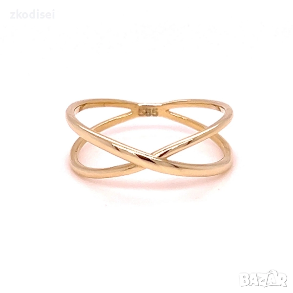 Златен дамски пръстен 1,86гр. размер:57 14кр. проба:585 модел:34420-6, снимка 1