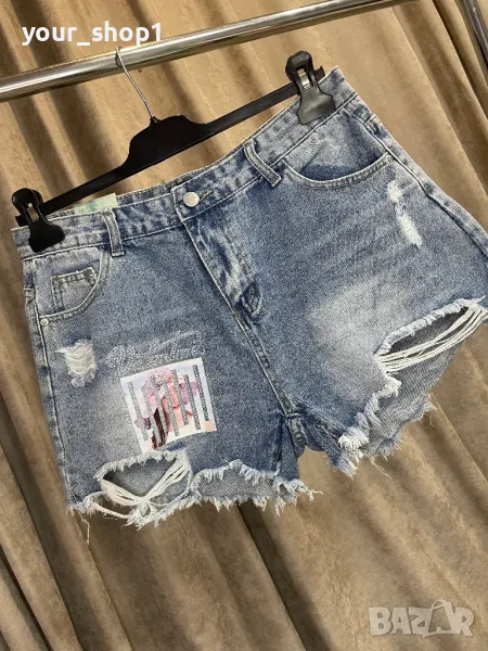 Дамски къси панталони с накъсан ефект , снимка 1