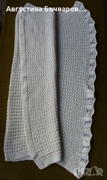 Ръчно плетена пелена за бебе (100х100), снимка 1