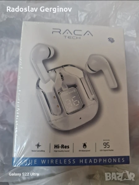 VEHOP Power Ultrapods TWS Earbud, Bluetooth слушалки с дисплей, прозрачен дизайн, 30 часа възпроизве, снимка 1