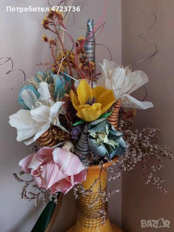 Ръчно изработени цветя за украса от естествени материали, снимка 1