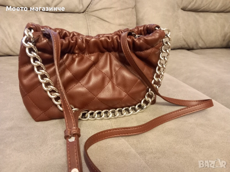 Нова елегантна малка кафява дамска чанта, снимка 1