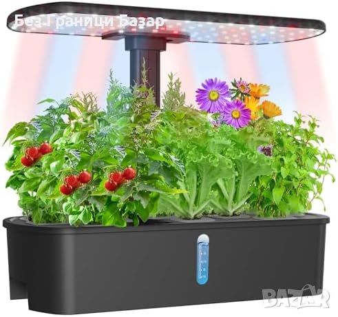 Нова Уникална Хидропонна Система Yoocaa: 98 LED, 12 Растения Наведнъж, снимка 1