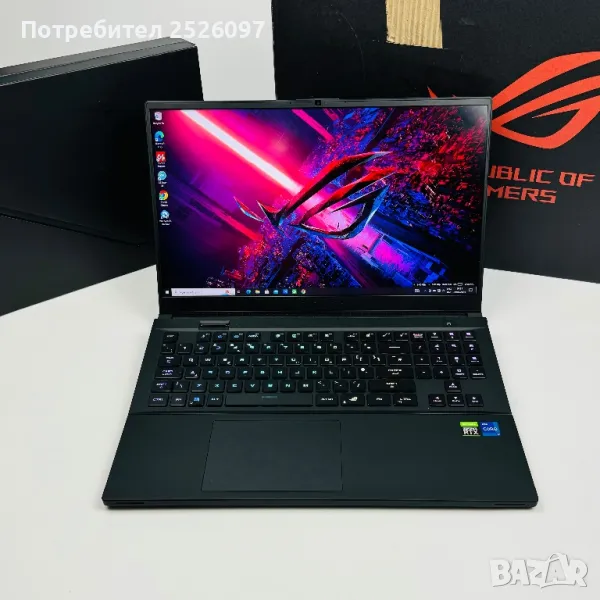 ASUS ROG Zephyros S17/17,3” 4K 165Hz/RTX 3080 16GB DDR6/i7-11800H/2TB, снимка 1