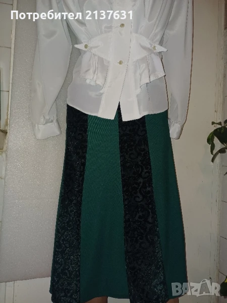 НОВИ с Етикет ! ДАМСКА БЯЛА БЛУЗА и ЗЕЛЕНА ПОЛА , снимка 1