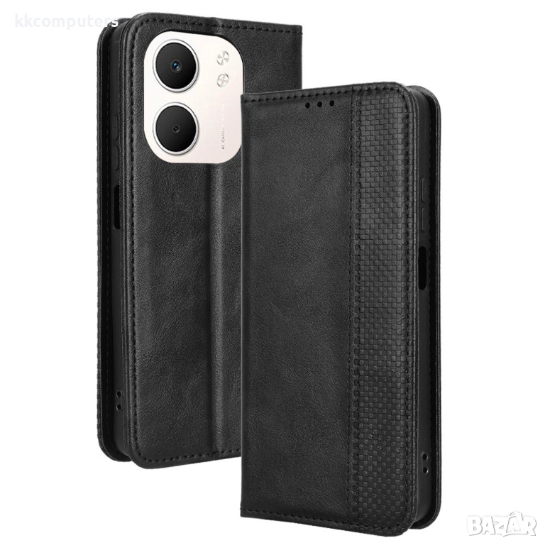 Oppo A5x 5G / 4G Retro Texture Wallet Калъф и Протектор, снимка 1