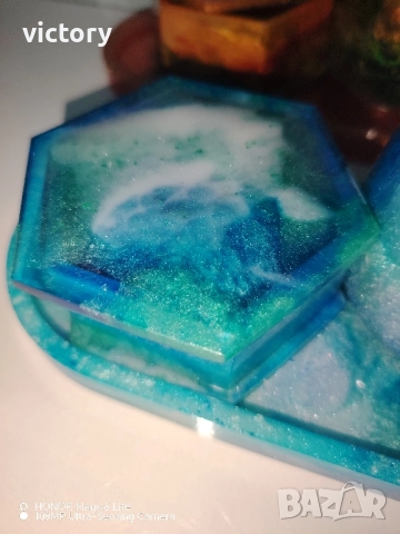 🌊✨ Ръчно изработен комплект от епоксидна смола ✨🌊, снимка 3 - Декорация за дома - 51699197
