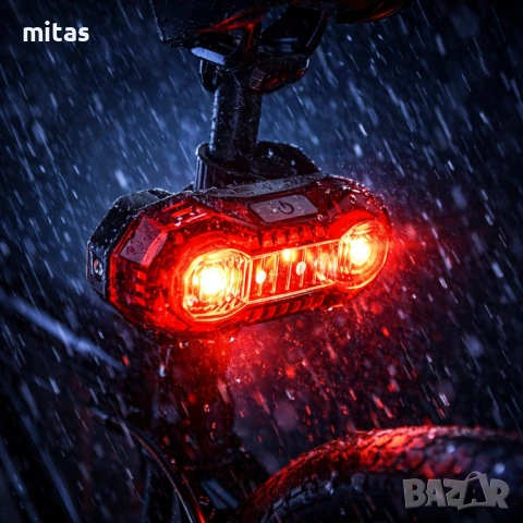 Задна LED стоп светлина за велосипед, Акумулаторна 120lum, IPX65, USB, снимка 10 - Аксесоари за велосипеди - 30402190