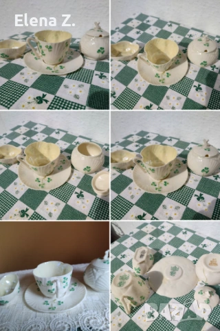 Комплект ръчно изработени съдове Belleek Ирландия - 3, снимка 3 - Декорация за дома - 53656486