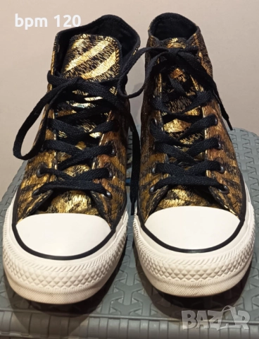 Нови Converse Chuck Taylor All Star Animal Print Gold Shoes