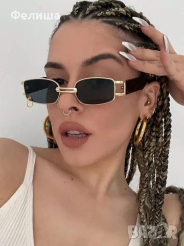  	Жестоки Черни Слънчеви Очила със Златна Халка ! Уникален Модел! 