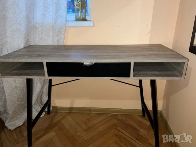Бюро ABBETVED 48×120 цвят светъл дъб/черно, снимка 2 - Бюра - 52807703