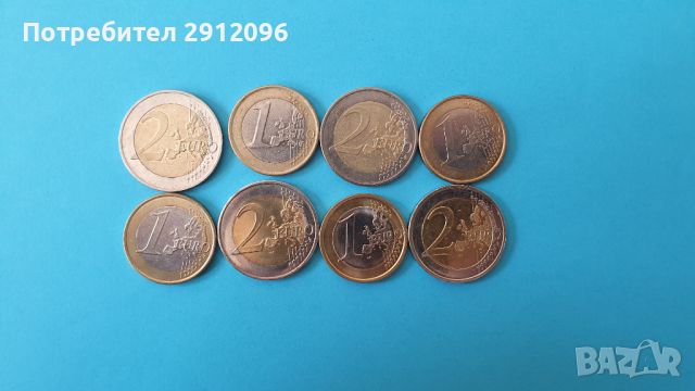Лот колекция от 1 и 2 евро монети