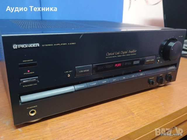 Стерео усилвател PIONEER A-Z360. Оптичен вход и няколко режима включително съраунд ефект , снимка 2 - Ресийвъри, усилватели, смесителни пултове - 52393986