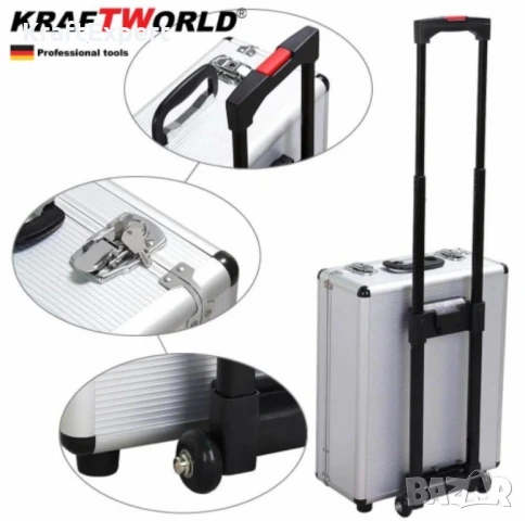 Куфар с инструменти 499 части KraftWorld – тресчотни ключове,тресчотка, клещи, отвертки, снимка 5 - Куфари с инструменти - 50474118