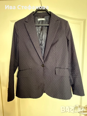 Уникално елегантно женствено сако Mango черно на бели точки , снимка 2 - Сака - 52484441