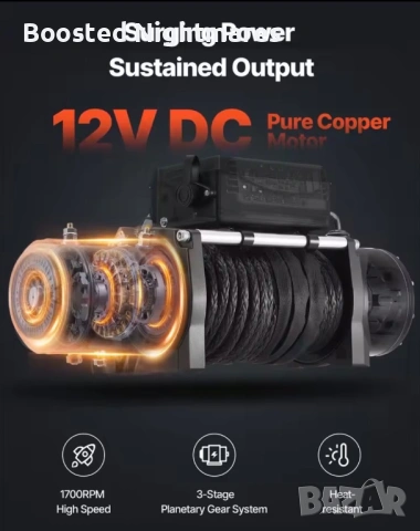 Лебедка 13500lb (6123кг) със синтетично въже , снимка 3 - Тунинг - 54231990