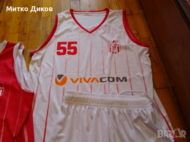 ЦСКА София баскетболен екип отличен #55 Петров размер М два броя шорти и тениска, снимка 2 - Баскетбол - 53800777