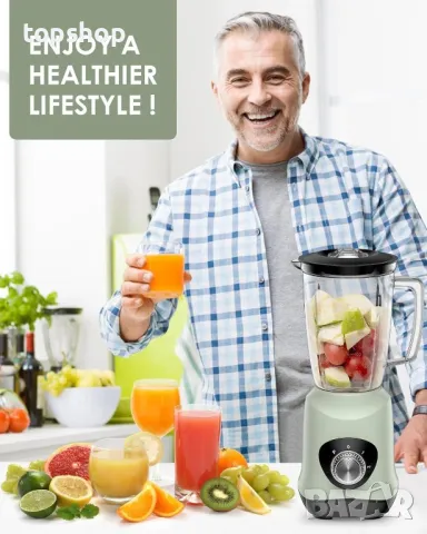 Блендер за сок Cosicosy с кана 1 л без BPA, 500 W, 2 скорости, зелен, снимка 4 - Блендери - 50355253